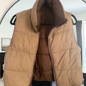 Zara Tan Puffer Vest Size Small